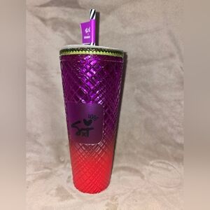 Starbucks She X This Purple and Red Tumbler with Straw 24oz New